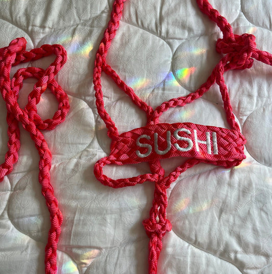 Monogrammed Mule Tape Halter